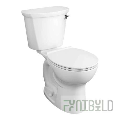 American Standard Cadet PRO Right Height 215BA105.020 White Vitreous China Floor-Mount Chair Height Round Toilet with 12