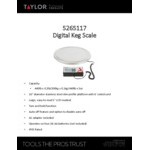 Taylor 5265117 440 lb. Digital Stainless Steel Keg Scale with 16