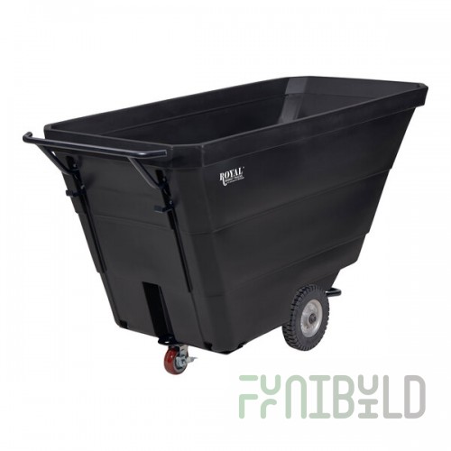 Royal Basket Trucks R05-RGX-TUT-4R1P 0.5 Cu. Yd. Black Utility-Duty Tilt Truck - 450 lb. Capacity