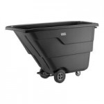 Lavex 1 Cubic Yard Black Towable Heavy-Duty Tilt Truck / Trash Cart (2,100 lb. Capacity)