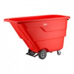 Lavex 1 Cubic Yard Black Towable Heavy-Duty Tilt Truck / Trash Cart (2,100 lb. Capacity)