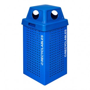 Ex-Cell Kaiser Outdoor Kaleidoscope Collection RC-KDX36-R RBL 36 Gallon Blue Recycling Bin