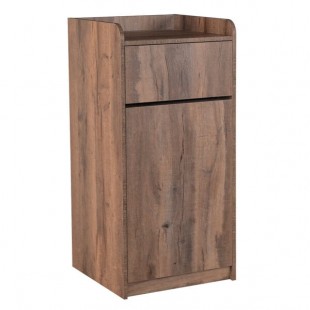 BFM Seating 35 Gallon Knotty Pine Square Waste Receptacle Enclosure