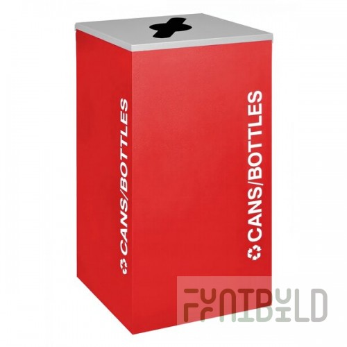 Ex-Cell Kaiser RC-KDSQ-C RBX Kaleidoscope Collection Ruby Texture Square 24 Gallon Customizable Cans / Bottles Receptacle