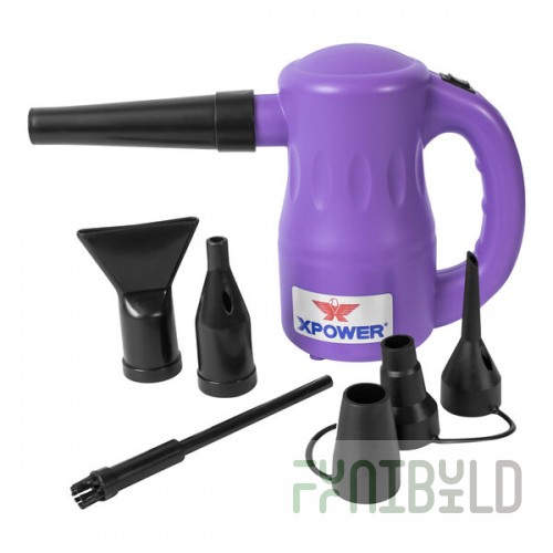 XPOWER Airrow Pro B-53 Purple Multipurpose Pet Hair Dryer, Duster, Air Pump, and Blower - 90 CFM, 120V