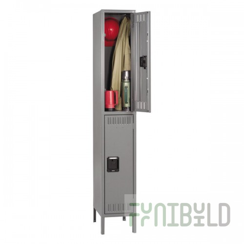 Tennsco DTS1218361MG Single Stack Double Tier Gray Steel Locker with Legs - 12