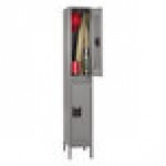 Tennsco DTS1218361MG Single Stack Double Tier Gray Steel Locker with Legs - 12 Tennsco DTS1218361MG Single Stack Double Tier Gray Steel Locker with Legs - 12