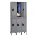 Tennsco DTS1218361MG Single Stack Double Tier Gray Steel Locker with Legs - 12 Tennsco DTS1218361MG Single Stack Double Tier Gray Steel Locker with Legs - 12