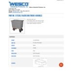 Wesco Industrial Products 272530 4 Bushel / 32 Gallon Gray Polyethylene Box Truck with 8 Wesco Industrial Products 272530 4 Bushel / 32 Gallon Gray Polyethylene Box Truck with 8