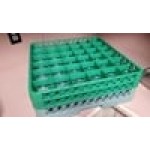 Noble Warewashing 36-Compartment Gray Full-Size Glass Rack with 2 Green Extenders Noble Warewashing 36-Compartment Gray Full-Size Glass Rack with 2 Green Extenders