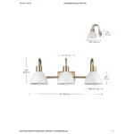 Globe 3-Light Soft Glam Matte Brass Vanity Light with Matte White Dome Metal Shades - 120V, 60W Globe 3-Light Soft Glam Matte Brass Vanity Light with Matte White Dome Metal Shades - 120V, 60W