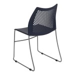 Flash Furniture Hercules Navy Ventilated Contoured Stacking Chair with Gray Sled Base Flash Furniture Hercules Navy Ventilated Contoured Stacking Chair with Gray Sled Base