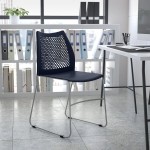 Flash Furniture Hercules Navy Ventilated Contoured Stacking Chair with Gray Sled Base Flash Furniture Hercules Navy Ventilated Contoured Stacking Chair with Gray Sled Base