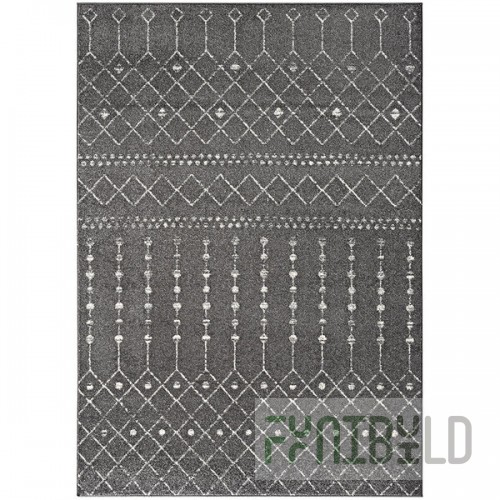Abani Casa Collection 4' x 6' Gray / Cream Moroccan Trellis Area Rug