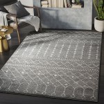 Abani Casa Collection 4' x 6' Gray / Cream Moroccan Trellis Area Rug Abani Casa Collection 4' x 6' Gray / Cream Moroccan Trellis Area Rug