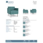 Lesro Luxe Lounge Series Patriot Plus Sea Vinyl Guest Arm Chair with Steel Legs