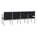 Lesro Lenox Steel Patriot Plus Black Vinyl 4-Seat Sofa with Center Arms Lesro Lenox Steel Patriot Plus Black Vinyl 4-Seat Sofa with Center Arms