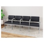 Lesro Lenox Steel Patriot Plus Black Vinyl 4-Seat Sofa with Center Arms Lesro Lenox Steel Patriot Plus Black Vinyl 4-Seat Sofa with Center Arms