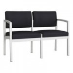 Lesro Lenox Steel Patriot Plus Black Vinyl 4-Seat Sofa with Center Arms Lesro Lenox Steel Patriot Plus Black Vinyl 4-Seat Sofa with Center Arms