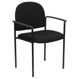Flash Furniture BT-516-1-BK-GG Black Fabric Stackable Side Chair with Arms Flash Furniture BT-516-1-BK-GG Black Fabric Stackable Side Chair with Arms