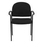 Flash Furniture BT-516-1-BK-GG Black Fabric Stackable Side Chair with Arms