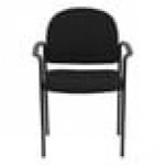 Flash Furniture BT-516-1-BK-GG Black Fabric Stackable Side Chair with Arms