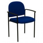 Flash Furniture BT-516-1-BK-GG Black Fabric Stackable Side Chair with Arms