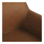 LumiSource Daniella Camel Faux Leather High-Back Bench with Armrests and Black Steel Frame