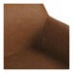 LumiSource Daniella Camel Faux Leather High-Back Bench with Armrests and Black Steel Frame