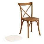 Lancaster Table & Seating Vineyard Barrel Brown Wood Cross Back Chair with 1