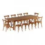 Lancaster Table & Seating Vineyard Barrel Brown Wood Cross Back Chair with 1