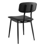 Lancaster Table & Seating Mid-Century Black Chair with Black Vinyl Padded Seat and Backrest - Unassembled Lancaster Table & Seating Mid-Century Black Chair with Black Vinyl Padded Seat and Backrest - Unassembled