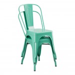 Lancaster Table & Seating Alloy Aquamarine Outdoor Cafe Chair