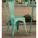 Lancaster Table & Seating Alloy Aquamarine Outdoor Cafe Chair