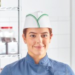 Choice Adjustable Green Stripe Disposable Overseas Cap - 100/Pack Choice Adjustable Green Stripe Disposable Overseas Cap - 100/Pack
