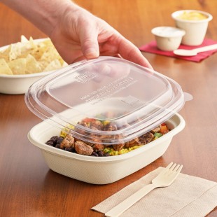 World Centric 20-48 oz. Clear Compostable PLA Dome Lid - 400/Case