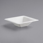 EcoChoice 12 oz. Compostable White Plant Fiber Square Bowl - 100/Pack
