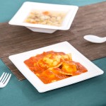 EcoChoice 12 oz. Compostable White Plant Fiber Square Bowl - 100/Pack