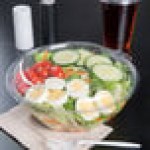 Dart SafeSeal 48 oz. Plastic Tamper-Resistant, Tamper-Evident Bowl with Dome Lid - 100/Case