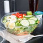 Dart SafeSeal 48 oz. Plastic Tamper-Resistant, Tamper-Evident Bowl with Dome Lid - 100/Case