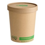 EcoChoice 32 oz. Kraft Paper Food Cup with Vented Lid - 25/Pack