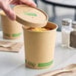 EcoChoice 32 oz. Kraft Paper Food Cup with Vented Lid - 25/Pack