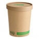 EcoChoice 32 oz. Kraft Paper Food Cup with Vented Lid - 25/Pack