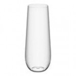 Visions Dynasty 9 oz. Clear Plastic Stemless Champagne Flute with Gold Rim - 64/Case Visions Dynasty 9 oz. Clear Plastic Stemless Champagne Flute with Gold Rim - 64/Case