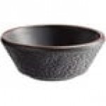 Acopa Heika 7 oz. Black Matte Textured Stoneware Bowl - Sample