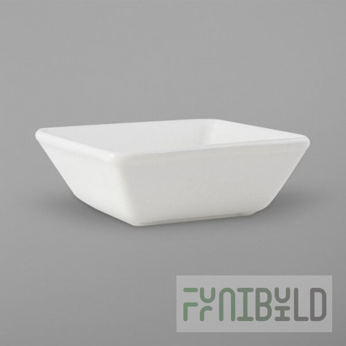 Tuxton ABU-530 Napa AlumaTux 12 oz. Pearl White (European White) Square China Bowl - 12/Case