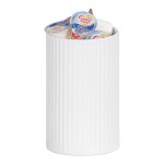 Cal-Mil 30 oz. White Ribbed Melamine Crock / Condiment Jar 24020-4-15