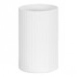 Cal-Mil 30 oz. White Ribbed Melamine Crock / Condiment Jar 24020-4-15