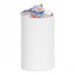Cal-Mil 30 oz. White Ribbed Melamine Crock / Condiment Jar 24020-4-15