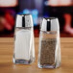 Anchor Hocking 16U 2 oz. Glass Square Base Salt and Pepper Shaker - 24/Case